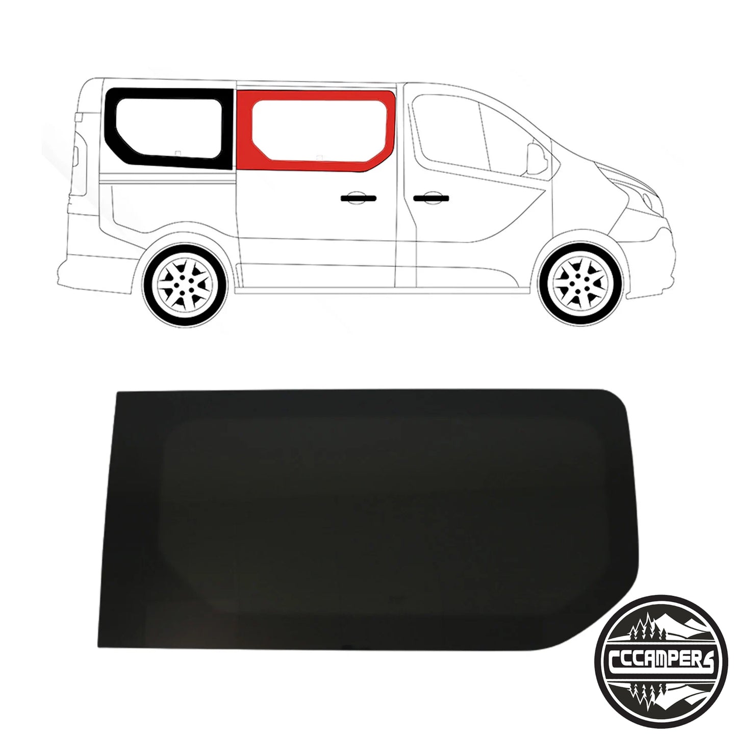 New Shape Renault Trafic, Nissan NV300, Fiat Talento or (Vauxhall Vivaro 2014 - 2018 X82) Glass Window Fully fitted