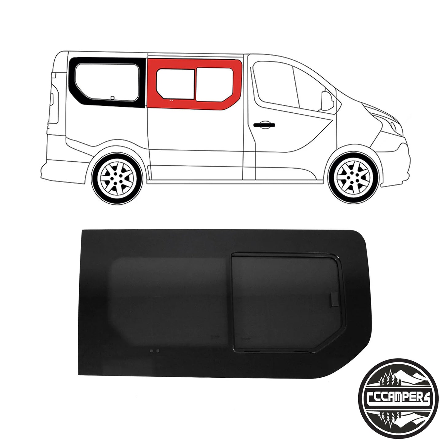 New Shape Renault Trafic, Nissan NV300, Fiat Talento or (Vauxhall Vivaro 2014 - 2018 X82) Glass Window Fully fitted