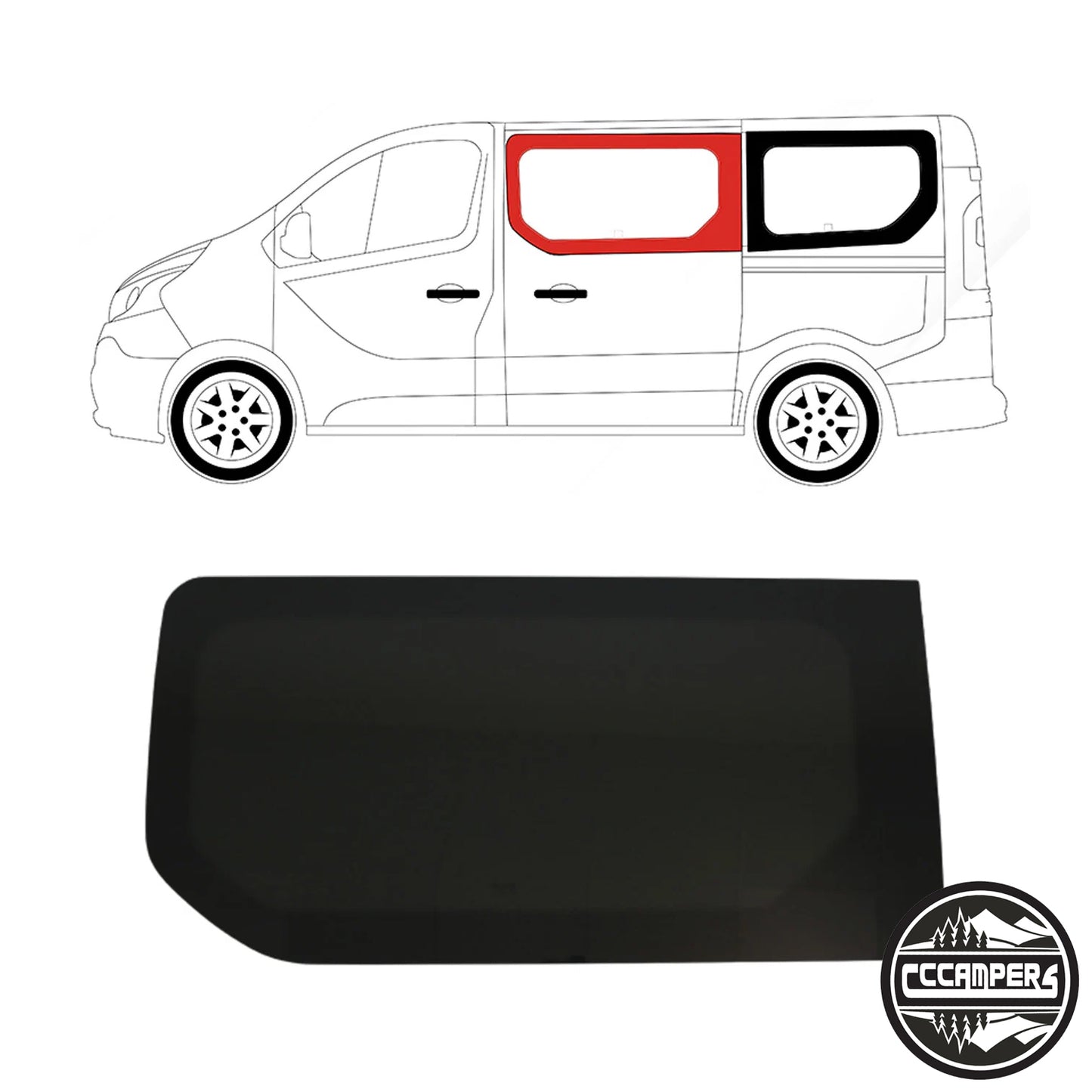 New Shape Renault Trafic, Nissan NV300, Fiat Talento or (Vauxhall Vivaro 2014 - 2018 X82) Glass Window Fully fitted