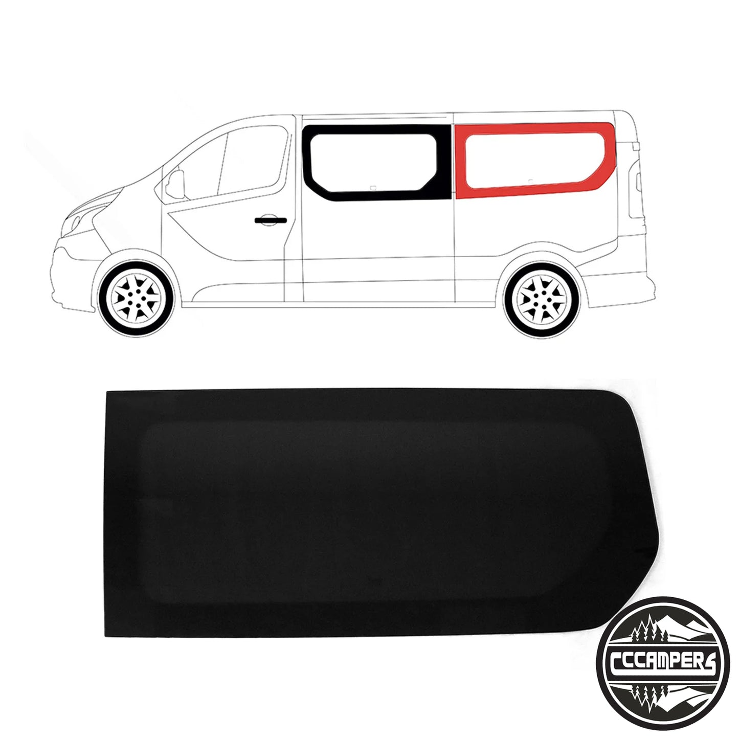 New Shape Renault Trafic, Nissan NV300, Fiat Talento or (Vauxhall Vivaro 2014 - 2018 X82) Glass Window Fully fitted