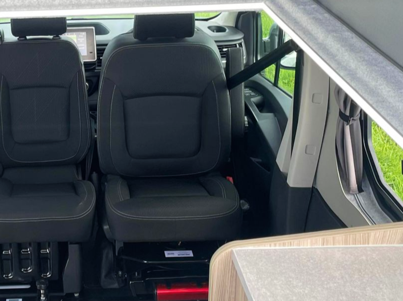 Renault Trafic 2014+ (3rd Gen X82) Camper Van Front Seat Swivel Plates Fully Fitted - cccampers.myshopify.com