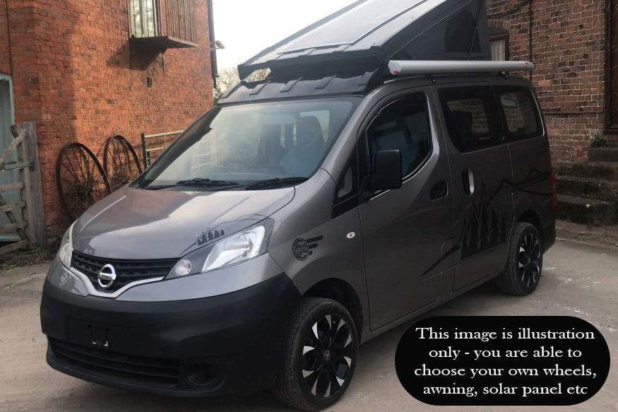 Available October 2023... 2018 Grey Nissan NV200 Clee Camper Car Petrol Automatic with only 37,000 miles