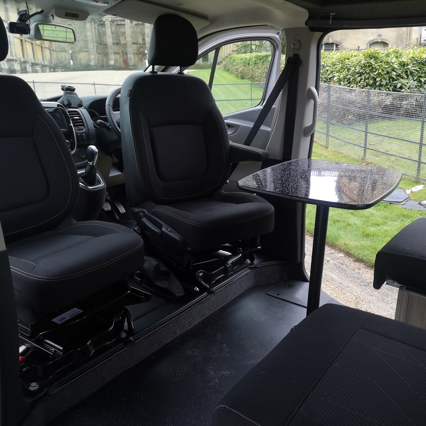 Single bed seat frames two or three traveling seats for Renault Trafic, Nissan NV300, Fiat Talento & Transit Custom - cccampers.myshopify.com