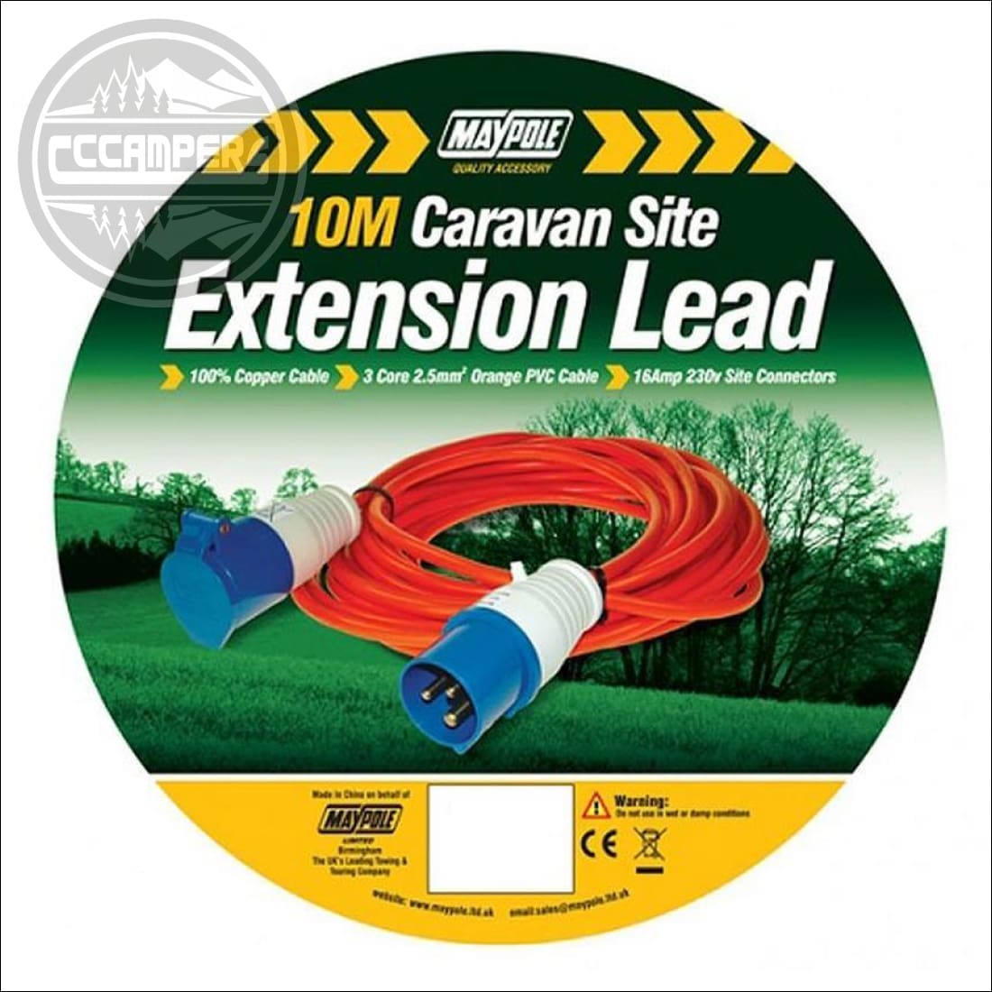 Caravan Site Extension Lead (10m, 230V) - cccampers.myshopify.com