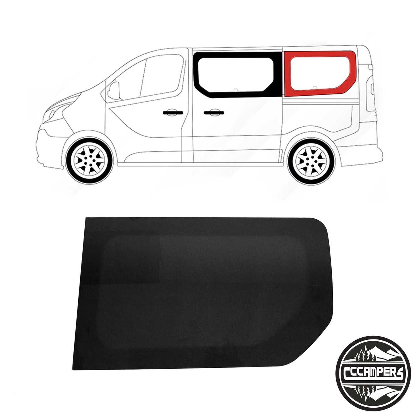 New Shape Renault Trafic, Nissan NV300, Fiat Talento or (Vauxhall Vivaro 2014 - 2018 X82) Glass Window Fully fitted